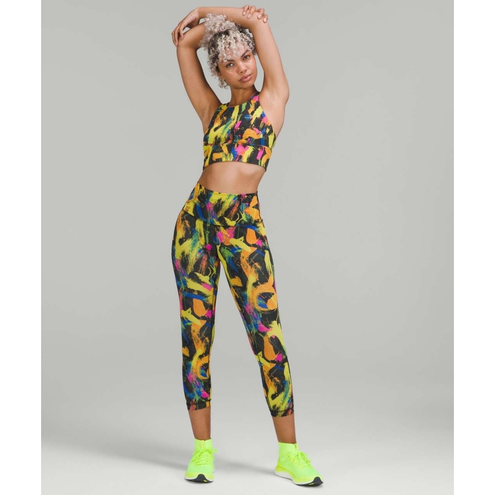 Lululemon Wunder Train High-Rise Crop 23" Multicolor Abstract Print Leggings - Picture 3 of 8
